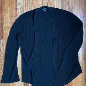 Express Women's Black Waffle Knit Cardigan Sweater